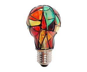 Uonguon Stained Glass Light Bulb - 4W E27 Base Mosaic Bulb, Vibrant Painted Glass Design, Energy-Saving Decorative Lighting for Home Party Tree Window Bedroom Closet Store, Holiday Accent Light