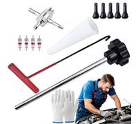Uonguon Tire Stem Tool, 13x Core Removal Tool, Single Head Installer, Steel Construction, Valve Cores Tools Set for Car, Bike, Motorcycle, Workshop, Home and Truck Tires Use