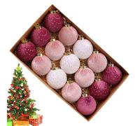 Uonguon Velvet Christmas Ornaments - Rustic Flocked Holiday Decor Set, Premium Decorative Hanging Design for Bedroom Home Hallway Displays, Christmas Tree Ornament Set, 15-Piece Multi-Color