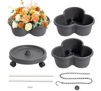 Uonguon Vertical Planter Tower, 3 Tier Planter with Removable Wheels, 12.4x5.31 inches Tiered Garden for Flowers, Vegetables, Strawberries, Indoor Kitchen Garden, Patio and Balcony