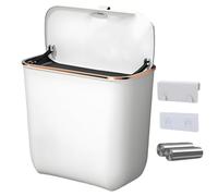 Uonguon Wall Trash Can, Kitchen Garbage Bin, 7L Container, 10.47x5.83x8.62 inches Mountable Waste Basket, SpaceSaving Kitchen Accessories for Under Sink, Cupboard, Cabinet and Counter