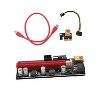 Uonlytech 1 Jeu De Câbles D'Extension De Carte Graphique Pci- Riser Pci- Extender Pci-E 1X vers Pci-E Adaptateur Pci Express Extender Pcie Riser Pci- E Adaptateur Rouge 16X Ordinateur Câble