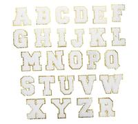 Uonlytech 1 Jeu Patches Autocollants Alphabet Anglais Écussons Brodés Pour Vêtements Chapeaux Et Serviettes Décoration Et Durable 26 Pièces