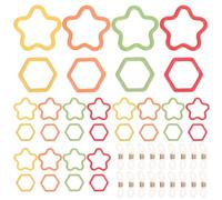 Uonlytech 1 lot de marqueurs de mailles métalliques multicolores pour tricot et crochet, épingles de sûreté sans spirale, motif hexagonal et étoile, pour travaux d'aiguille, accessoires