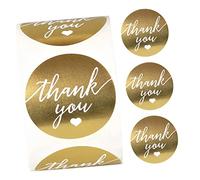 Uonlytech 1 Rouleau Autocollants Thank You Dorés pour Étiquettes Auto Adhésives pour Fêtes pour Petits Commerces et Boulangeries