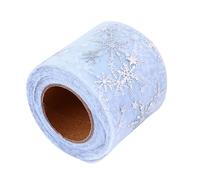 Uonlytech 1 rouleau Tulle Étoile de Yards Tulle de Noël Transparent avec Motif Flocon pour Décorations Festives DIY Mariage Fête et Accessoires