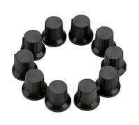 Uonlytech 10 Boutons pour Potentiomètre en Plastique Noir, 10pcs, Anticorrosifs, pour Amplificateurs de Guitare et Haut-Parleurs