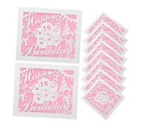 Uonlytech 10 Ensembles Carte D'anniversaire Creux Enveloppe De Carte D'anniversaire Vierges Papier Perlé Rose