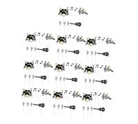 Uonlytech 10 Ensembles Décorations Gâteau Anniversaire Musique Noires Guitare et Notes Rock Roll Cake Toppers pour Fans de Musique Fête Anniversaire