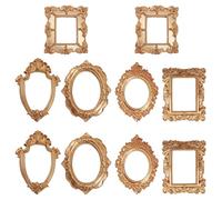 Uonlytech 10 Pièces Cadres Photo Miniatures Vintage Résine Lot de Cadres Ovales et Rectangulaires Baroques Supports Décoratifs pour Photos DIY Décoration de Fête et Intérieur