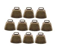Uonlytech 10 pièces Cloche de Vache Métal Vintage Mini Décorations Équestres et Bruiteurs pour Événements Sportifs Bords Arrondis Sécurisés Accessoires DIY et Carillons Ambiance