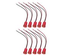 Uonlytech 10 Pièces Douille E12 Câblée, Mini Support de Lampe en Plastique Rouge, Fils Pré-câblés, Installation Rapide, pour Mini Ampoules et Ampoules à Culot Candélabre, Appliquée