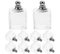 Uonlytech 10 Pièces Lot de Breloques Pendentifs Boule Verre Transparent Charme DIY pour Bijoux et Décorations Suspendues avec Bouchon à Vis Blanc K pour Création Artisanale et Porte-chance