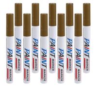 Uonlytech 10 Pièces Stylo Marqueur de Pierre Tombale Doré | Résistance UV Vent, Restaure les Gravures Effacées, Usage sur Pierres Tombales et Céramique