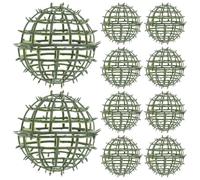 Uonlytech 10 Pièces Vert Cadre Boule de Fleurs Artificielles 4 Pouces en | Fêtes et Salons, Structure Légère en Métal, Finition Mate Résistante aux Rayures, Maintien Stable