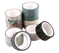 Uonlytech 10 Rouleaux Ruban Washi Décoratif en Papier pour Carnet, Lot | Impression Mode, Adhésif Arrière Pratique, Se Coupe Facilement, pour Fête et Décoration de Carnet