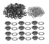 Uonlytech 100 Ensembles Kit de Œillets Métalliques Noirs Pouce avec Rondelles pour Couture et Bricolage sur Tissus Cuir Chaussures et Sacs Outils pour Installation Facile