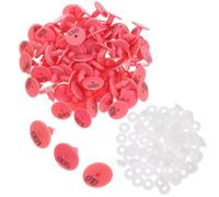 Uonlytech 100 Étiquettes Auriculaires pour Lapins et Chiens en Plastique Rose Numérotées 1-100, Identification Animale Résistante et Facile à Appliquer pour Élevage et Gestion des Animaux