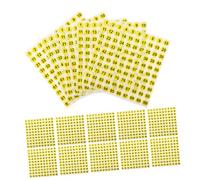 Uonlytech 100 Feuilles Autocollants Numérotés Ronds Autoadhésifs Étanches Étiquettes Chiffres Jaune Noir pour Organisation et Classement