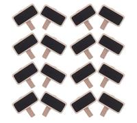 Uonlytech 100 Mini Étiquettes Tableau Noir Rectangulaires 4x2 Cm avec Pinces en Bois - Porte-mémos Effaçables Réutilisables pour Photos, Étiquettes Alimentaires et Marque-places -