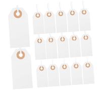 Uonlytech 100 pièces Étiquettes Accrochables Papier avec Corde Petites Étiquettes Blanches pour Bijoux Vêtements et Petites Entreprises