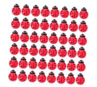 Uonlytech 100 pièces Ornements Coccinelles Résine Miniatures Accessoires DIY Micro Paysage Décoratifs pour Jardin et Loisirs Figurines Petits Insectes Sept Étoiles Polyvalentes pour