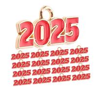 Uonlytech 100pièces Breloques Chiffres Nouvel An Pour Création Colliers Bracelets Porte-clés Diy Zinc Alliage