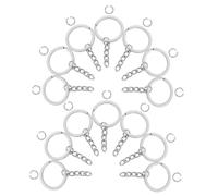 Uonlytech 100pièces Kit Porte-clés Métal Argenté Avec Chaînes Sectionnables Et Anneaux Fendus Plats Pour Bijoux Diy Et Atelier Créatif