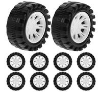 Uonlytech 10pcs Roues en Plastique Noir pour Modèle de Véhicule Jouet, Accessoires Polyvalents et Solides, pour Projets DIY et Voitures Télécommandées
