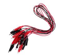 Uonlytech 10pièces Câbles Électriques à Crocodile pour Connexion Laboratoire De Physique Rouges Noirs Outils De Mesure Électriques pour Études Et Projets DIY