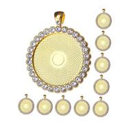 Uonlytech 10pièces Lot De Plateaux à Pendentifs Ronds Alliage Breloques Vierges Pour Bijoux Faits Maison Bricolage Artisanat