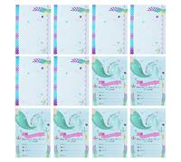 Uonlytech 12 Ensembles Cartes D'invitation Anniversaire Sirène pour Fête D'anniversaire Garçon et Filles, Papier Cartonné Solide, Design Créatif Unique, pour Fête Piscine