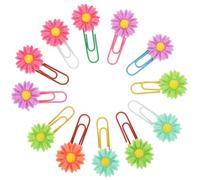 Uonlytech 12 Pcs Trombones en Alliage D'aluminium de Fleur pour Organiser Photos et Décorer Marque-pages, Design Élégant et Simple, pour Anniversaires et Notes Couleur Couleur Aléatoire
