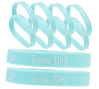 Uonlytech 12 pièces Bracelets Silicone Team Boy pour Annonce Lot pour Fête Gender Reveal et Shower Accessoires Neutres Garçon Fille