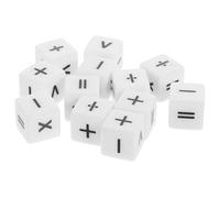 Uonlytech 12 pièces Dés Mathématiques Acrylique Signes Calcul Arrondis pour Apprentissage et Jeu Scolaire