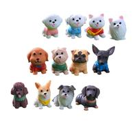 Uonlytech 12 pièces Miniature Figurines de Chiens Résine Lot de Accessoires Décoratifs pour Micro Paysage Ornements de Chiot Réalistes et Colorés pour Décoration Maison et Cadeaux