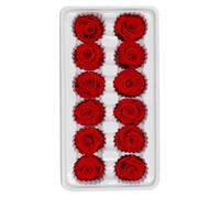 Uonlytech 12 Pièces Rose Immortelle Rouge 3 à 4cm Fleur Préservée | Bouquet Rose Eternelle, Fête et Festival, Présent de Noël et Saint Valentin