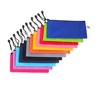 Uonlytech 12 pièces Sacs de Rangement Zippés Oxford de Pochettes Colorées pour Documents Fournitures de Bureau et Voyage