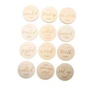 Uonlytech 12pièces Cartes De Mémoires Bois pour Accessoires De Photographie Et Suivi De Croissance pour Nouveaux-nés pour Capturer Les Moments Précieux