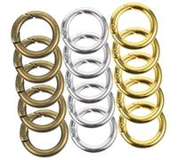 Uonlytech 15 Pièces Anneaux à Ressort Ronds Corrosion pour Porte Clés Sac Bricolage Ouverture Rapide Sécurisée Couleurs Bronze Ancien Or et
