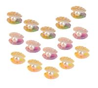 Uonlytech 15 pièces Miniature Shells with Pearl Glow in The Dark Resin Craft Decorations for DIY Garden and Car Micro Landscaping Toys