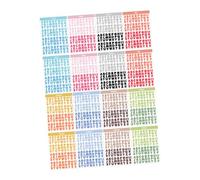 Uonlytech 16 feuilles Autocollants Alphabet et Chiffres Colorés Autocollants Auto-adhésifs pour Scrapbooking DIY Décorations Créatives pour Amateurs de Loisirs Créatifs