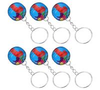 Uonlytech 16 pièces Lot de Porte-clés Globe Terrestre Mini Pendentifs Colorés pour Sac à Dos Clés et Décoration Scolaire