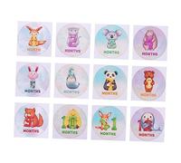 Uonlytech 1ensemble Autocollants Mensuels Pour Souvenirs Créatifs De Photographie Accessoires De Célébration Des Étapes De Vie Autocollants Mémoriaux