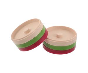 Uonlytech 2 Ensembles Givre-verres à Sucre et Sel Empilable à 3 Niveaux | Plastique et Écume, Six Bacs Individuels, Format 5 Pouces, Usage Extérieur, Fêtes