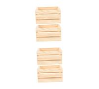 Uonlytech 2 Ensembles Miniature Caisses Pour Maison De Poupée Paniers De Rangement Polyvalents Pin Naturel Accessoires Décoratifs Compacts Pour Jardin Miniature Et Micro Paysage 2 Pièces *