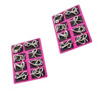 Uonlytech 2 Ensembles Puzzle Intelligence Jeu de Désenchevêtrement Fil Acier Inoxydable Casse-tête Mental pour Garçons et Filles Améliore la Pensée Créative Coordination