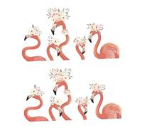 Uonlytech 2 Ensembles Wall Sticker Fenêtre Garniture Rose Décor Fleurs Autocollants Flamant Mur Décor Flamingo Mur Impression Autocollant Pépinière Papier Peint Salon Sticker Unique Papier