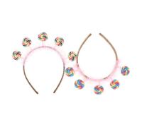 Uonlytech 2 pièces Bandeau Cheveux Garçon Fille Lollipop Rose Léger et Portable pour Fête et Déguisement Princesse Accessoire Coiffure Fille Garçon Adapté Aux Activités Extérieures