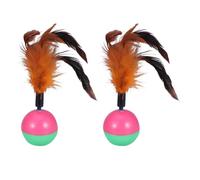 Uonlytech 2 Pièces Bascule pour Chat Interactif, Plume, Exercice | Chaton et Chat Domestique, Favorise Jeu et Lien, Plastique, Couleur Aléatoire, Usage Intérieur